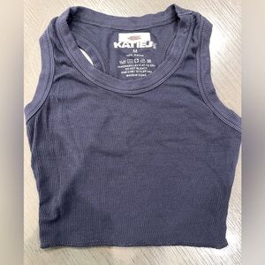 KATIE J NYC TWEEN GIRLS LIVI RIBBED TANK NAVY SIZE MEDIUM 10